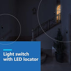 LIDER Minimalist Design Matte Finish Lighted 4-Way Decorator Light Switch, Four Way Frameless Rocker Switch, Residential/Commercial Grade, 15A 120V/277V, UL Listed, LS15-4W-SG, Space Gray