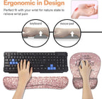 Ergonomic Mouse Pad Wrist Support and Keyboard Wrist Rest Set with Coasters, Non-Slip PU Base, Easy Typing & Pain Relief, Perfect for Home Office Working Studying, Bible Verse Phil 4-13