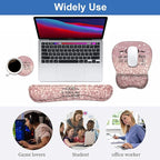 Ergonomic Mouse Pad Wrist Support and Keyboard Wrist Rest Set with Coasters, Non-Slip PU Base, Easy Typing & Pain Relief, Perfect for Home Office Working Studying, Bible Verse Psalm 46:5