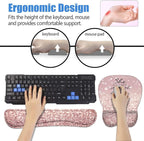 ERWYTYIOI Ergonomic Mouse Pad Wrist Support and Keyboard Wrist Rest Set with Coasters, Non-Slip PU Base, Easy Typing & Pain Relief for Computer Laptop Home Office, Bible Verses Proverbs 31:25