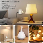 SURAIELEC Wireless Light Switch, Remote Control Outlet, Decorator Rocker Wall Switch, 15 AMP, 100ft RF Range, No Wiring No WiFi, for Plug in Pendant Light, Lamp, Small Electrical Appliance