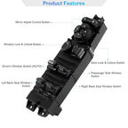 BASIKER Master Power Window Switch and Bezel, Driver Side Window Switch Bezel Replacement for 2002 to 2010 Dodge Ram 1500 2500 3500, Black