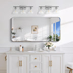 CILIBER Frameless Rectangle Mirror, 24x40 Beveled Bathroom Mirror Rounded Corner, Frameless Wall Mirror Shatterproof Tempered Glass Lightweight Design for Bedroom Living Room Entryway