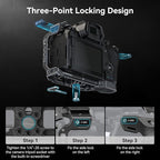 SmallRig“Black Mamba”Camera Cage for Canon R6 Mark II and R6 Mark III,Quick Release Plate for Arca-Type, Film Movie Making Camera Video Cage with Shoe Mount, 1/4''-20 & 3/8''-16 Threaded Holes