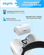 eSynic Comfortable Head Magnifier with Light Storage Case Rechargeable 1X-14X 5 Acrylic Lenses Double Lens Design Adjustable Headband Magnifying Glass for Reading Crafts Jewelry Repair Close Work