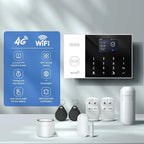 LWOHSI Wireless Home Alarm System,24 Pieces DIY 4G/WiFi Home Security Systems,Phone APP Alert,Door/Window Sensors,Motion Detectors,Remote,Work with Google for Home,Apartment,No Contract Fee