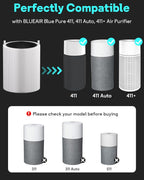 Leemone 411 SmokeBlock Filter Replacement Compatible with Blueair Blue Pure 411, 411 Auto, 411+ Air Purifier, Blue Pure 411 Series Replacement Filter, 2 Pack
