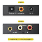 PROZOR 192KHz Digital to Analog Audio Converter, DAC Optical to Analog L/R RCA 3.5mm Converter, Digital SPDIF Toslink Optical to 3.5mm Jack Adapter for PS3 HD DVD PS4 Amp Apple TV Home Cinema
