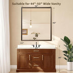 Retro Copper Effect Framed Wall Mirror, 36x40 Rectangle Mirror, Anti-desilvering Tempered Glass, Sustainable&Sturdy Frame, Anti-Rust, HD Reflection &3min Fast Setup for Bathroom Living Room