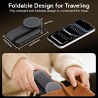 Eazpower 3 in 1 Foldable Wireless Charging Station for MagSafe, Nightstand Magnetic Charger Stand for iPhone 17 16 15 14 Pro Max, Travel Charging Dock with Night Light for Apple Watch/AirPods (Black)