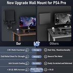 Wall Mount for PS4 Pro with Detachable 2 Controller Holder & Headphone Hanger Metal Wall Mount Stand Kit Mount on The Wall Or on The Back Of The TV, Compatible with PS4 Pro