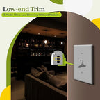 TG Toggle Dimmer Switch for LED, CFL, Incandescent Bulbs, Single-Pole or 3-Way, 2-Wire, No Neutral Required, Quiet Glide, UL-Listed, Wall Plate Included, White, 6-Pack