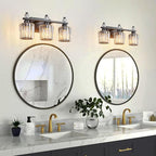 FDPBY Bathroom Vanity Lights 3-Light Sand Black Modern Crystal Vanity Light Fixtures Over Mirror Crystal Bathroom Vanity Lighting Fixtures