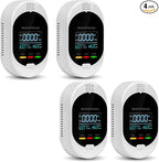 4PCS 4-in-1 Carbon Monoxide & Natural Gas Detectors with Temperature/Humidity LCD Display, Plug in Co Leak Detector Propane Monitor for Home Travel RV Essentials, Sound Alarm Over 85dB