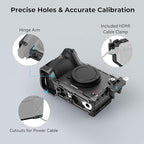 SmallRig Cage for Sony FX30 FX3 FX3A with Cable Clamp for HDMI, Classic Bright Black Surface, Included Cold Shoe and NATO Rail, Modular Design Compatible with Original XLR Handle