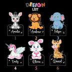 hun concept Personalized Kids Zebra Night Light – Custom Name LED Lamp for Nursery, Baby Room & Bedroom, Cute Animal Acrylic Night Lamp with Wooden Base, Unique Birthday & Christmas Gift for Children