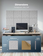 Square Acoustic Wall Panels, Sound Absorbing Panels for Walls, Ceiling, Doors, 12 Pack 12"x12"x0.5" Self Adhesive Decorative Grey Acoustic Tiles for Recording Studio, Office, Room, Home