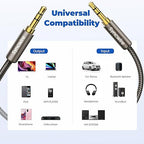 SYNCWIRE 3.5mm Nylon Braided Aux Cable (6.6ft/2m,Hi-Fi Sound), Audio Auxiliary Input Adapter Male to Male Cord for Headphones, Car, Home Stereos, Speaker, iPhone, iPad, iPod, Echo & More – Gold Brown