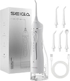 Portable Water Flosser for Teeth, Cordless Dental Flosser with 300ML Large Tank, Rechargeable Oral Irrigator with 5 Replaceable Jet Tips, 4 Modes, IPX7 Waterproof, Deep Cleaning Picks for Home Travel