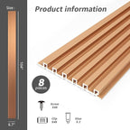 Art3dwallpanels Slat Wall Paneling, 4 Pack Glossy Metal Finish WPC Soundproof 3D Wall Panels for Interior Wall Decor, Fluted Textured Panel Wall Slats, Sample