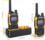 KETELESE T4 Walkie Talkie IP67 Waterproof, Type-C Rechargable Two Way Radio, Dual PTT, NOAA Weather, VOX, Group, Scan, FRS Radios 2 Watts, for Adults, 2Pack, Orange