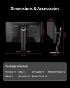 KTC 27M1 27 Inch Gaming Monitor, 1440P Monitor with Speakers Built in, 210Hz Monitors with Shielding Hood, Fast IPS, Adaptive Sync, 130%sRGB, 1MS(MPRT), VESA Mount, Tilt/Swivel/Pivot/Height Adjustment