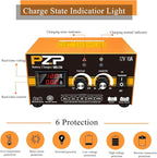 PZP 12V Manual Battery Charger Maintainer, 0 to 10A Arbitrarily Adjustable Car Battery Trickle Charger, Battery Desulfator with Repair, Winter Mode, Suitable for Lawn Mower, AGM, Deep Cycle Batteries