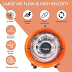 FICBXRA Utility Blower Fan 8 Inch Portable Axial Exhaust Fan 230W/2A 900CFM High Velocity Ventilator with 32FT Duct Hose for Exhausting & Ventilating at Home and Job Site