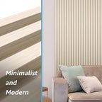 Art3d 8-Pack 96 x 6in. WPC Acoustic Slat Wall Panel for Modern Interior Decor, TV Background, Living Room, White Ash