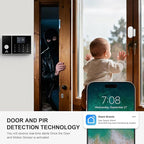 LWOHSI Alarm System for Home Security,WiFi+GSM 4G Wireless Alarm System with Phone APP Alert,T53W HD Security Camera,Door/Window Sensor,Remote,Work with Alexa and Google for Home,Apartment,Office