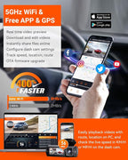 Vantrue N5 4 Channel WiFi 360° All Sides Dash Cam, STARVIS 2, IR Night Vision, 2.7K+1080P*3 Front Rear Inside Dashcam, Voice Control, GPS, 24 Hours Buffered Parking Mode Dash Camera, 512GB Max (N5)