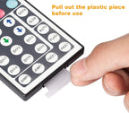 DAYBETTER Led Lights 2 Ports 44 Key Remote Control, Dimmer for Strip, 4 Pin Output Remote Controller for Led Strips 12 24V DC Tape Light (Without Power Adapter)