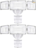 AWSENS 40W LED Security Lights Motion Sensor Light Outdoor, 180 Degree, 4000LM, 5000K, ETL Water Resistant, 3 Head Motion Detected Flood Light for Garage, Yard, Porch 2-Pack (White)