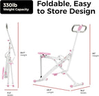 Sunny Health & Fitness Smart Row-N-Ride Glute & Leg Trainer, Foldable Squat Assist Rower with Exclusive SunnyFit App Connection