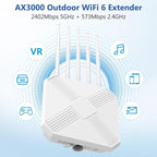 Mugatol AX3000 Outdoor WiFi 6 Extender - Outdoor Access Point - Long-Range Dual Band WiFi, IP67/PoE/5 Antennas for Events, Commercial Use | Starlink-Compatible