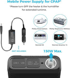 Renogy 72000mAh 266Wh 12v Power Bank with 60W PD, CPAP Battery for Camping, High Capacity Large Camping Power Bank with USB-C DC Wireless Charging & Flashlight, CPAP Battery Backup Power Supply