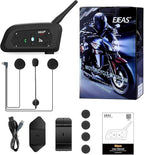 EJEAS V6 Pro Motorcycle Bluetooth Headset, Upgraded 2 Riders Intercom Helmet Communication System with Auto-Answering Call and Noise Reduction for Motorcycling Skiing and Climbing (1 Pack)