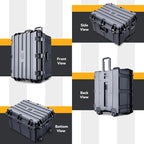 Lykus HC-7240 Large Waterproof Hard Case with Wheels and Customizable Foam, Interior Size 28.3x21.6x15.6 inch, Suitable for cameras, lenses, electronic equipment and more
