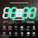 EDUP HOME 3D LED Neon Digital Desk Wall Alarm Clock RGB Night Light 7 Colors 9.7" with Remote Control for Bedroom/Living Room/Kitchen/Office, Adjustable Brightness,12/24 Hr, Time/Date/Temperature