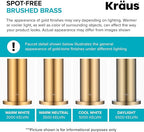 KRAUS Oletto Single Handle Kitchen Bar Faucet with QuickDock Top Mount Assembly in Brushed Brass, KPF-2600BB