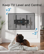 Pipishell Full Motion TV Wall Mount for 26-65 Inch Flat Curved TVs, Heavy Duty Single Articulating Arms, Corner TV Mount Up to VESA 400x400mm and 77lbs, Support Swivel, Tilt, Level Adjustment