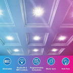 CLEANLIFE 4-Pack Smart LED Recessed Lighting Retrofit Downlight RGB + Tunable White Color Changing Bluetooth + WiFi Dimmable LED Can Lights Fits 5 and 6 inch - 12W, 65W Equivalent, App Enabled