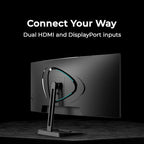 Deco Gear 34” Ultrawide Curved Gaming Monitor 3440×1440 UWQHD, 180Hz, 1ms MPRT, VA Panel, 1500R, HDR Ready, 100% sRGB, Adaptive Sync, Dual HDMI/DP, 21:9, VESA Mount, Tilt Adjustable - American Seller