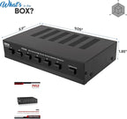 Pyle Home Premium New and Improved 6 Zone Channel Speaker Switch Selector Switch Box Hub Distribution Box for Multi-Channel High Powered Stereo Amplifier A,B,C,D Switches, 6 Pairs Of speakers - PSS6