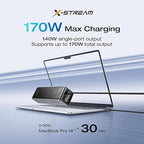 EF ECOFLOW Rapid Power Bank 25,000mAh, 170W Portable Charger with Dual 140W USB-C Ports for Multi-Device Charging, Smart TFT Screen, Compatible with iPhone 17/16/15/14, Samsung, Laptop (Silver)