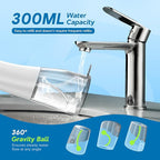 DIONIK Water Flosser Cordless for Teeth, Rechargeable & Portable Water Flosser for Adults, Electric Oral Irrigator with 5 Modes, IPX7 Waterproof, 300ML Tank for Braces, Gum Care & Travel