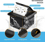 Vagueior Recessed Floor Electrical Outlet Kit,Waterproof Electrical Outlet Covcer Box,Hidden GFCI Outlet+20A Tamper-Resistant Receptacle Outlet with Slow Elastic Damping，ETL Certified，Black(1 Pack)