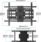 MOUNTUP Heavy Duty Full Motion TV Wall Mount for 50-110 inch Large TVs, Holds 250 lbs, 1.65" Slim TV Bracket with Extension, Swivel & Tilt, Preassembled, Max VESA 800x600mm, Fits 12-24" Studs, MU0096