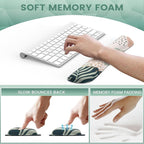 iLeadon Mouse Pad Wrist Support Keyboard Wrist Rest Set, Ergonomic Mouse Pad with Non-Slip Base for Computer Laptop Home Office + Coasters, Easy Typing & Pain Relief Mouse Mat, Tropical Plants