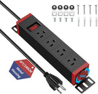 10 Inch Rack PDU Power Strip,1U RackMount Surge Protector Power Strip with15A Overload Switch, 360° Rotatable Mounting, for 10'' Mini Server Network Cabinets/Rack/Self, 6ft Cable
